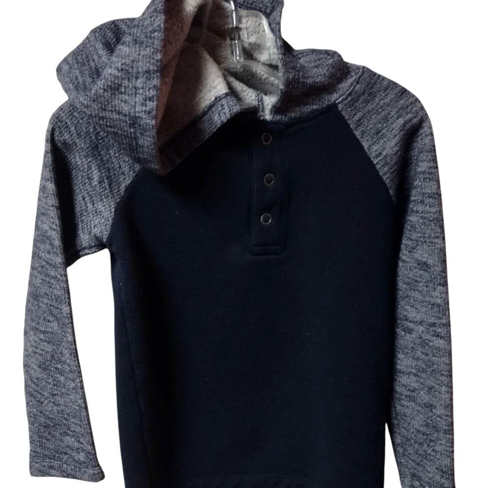 M4) Old Navy Sherpa-Lined Knit Sleeve Hoodie – Size 5T Boys Pullover